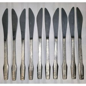 10pc Vintage Eastern Airlines Stainless Steele International Knife Set Flatware